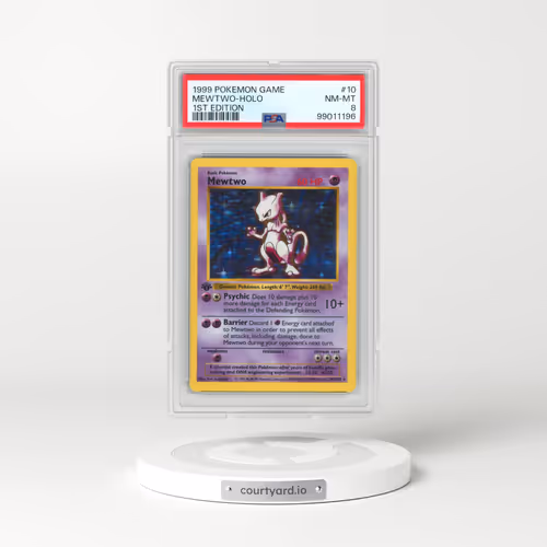 1999 Pokémon Game #10 Mewtwo - 1st Edition Holo (PSA 8 NM-MT)