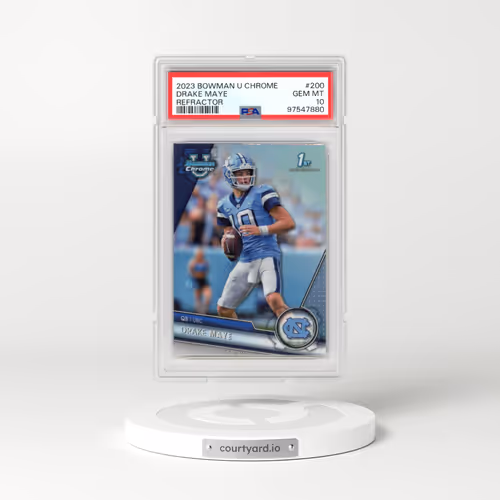 2023 Bowman University Chrome #200 Drake Maye - Refractor (PSA 10 GEM MINT)