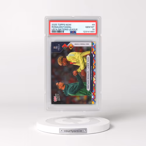 2025 Topps Now UEFA Nations League #8 Cristiano Ronaldo/Lamine Yamal (PSA 10 GEM MINT)
