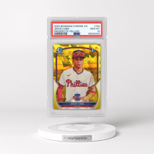 2023 Bowman Chrome Sapphire Edition Prospects #164 Jesus Caba - Yellow (PSA 10 GEM MINT)