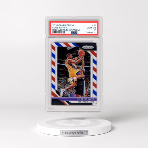 2018 Panini Prizm #15 Kobe Bryant - Red/White/Blue Prizm (PSA 10 GEM MINT)