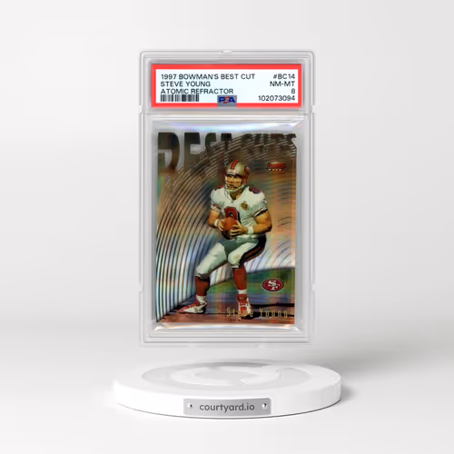 1997 Bowman's Best Best Cut #BC14 Steve Young - Atomic Refractor (PSA 8 NM-MT)