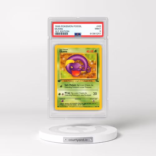1999 Pokémon Fossil #46 Ekans - 1st Edition (PSA 9 MINT)