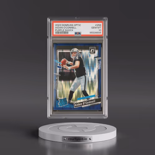 2023 Panini Donruss Optic #258 Aidan O'Connell - Purple Shock (PSA 10 GEM MINT)
