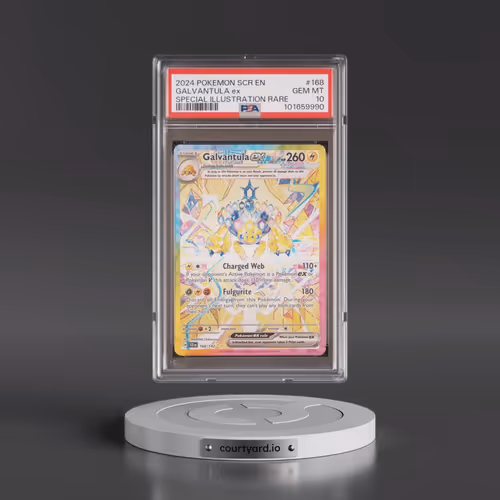 2024 Pokémon Scr EN-Stellar Crown #168 Galvantula EX - Holo Special Illustration Rare (PSA 10 GEM MI