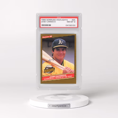 1986 Donruss Highlights #55 Jose Canseco (PSA 8 NM-MT)