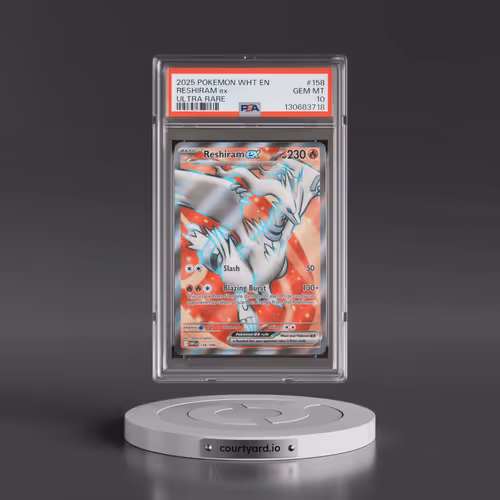2025 Pokémon Wht EN-White Flare #158 Reshiram EX - Holo Ultra Rare (PSA 10 GEM MINT)