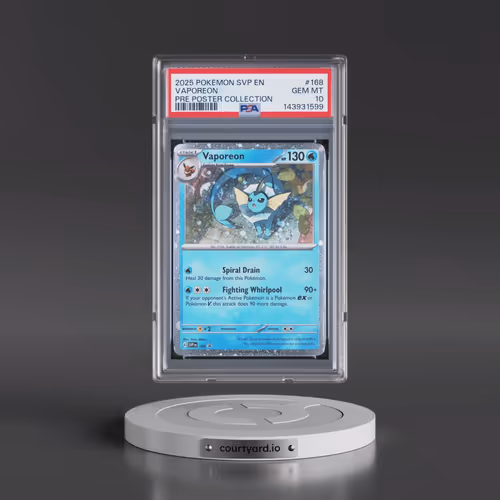 2025 Pokémon Svp EN-SV Black Star Promo #168 Vaporeon - Prismatic Evolutions Poster Collection (PSA