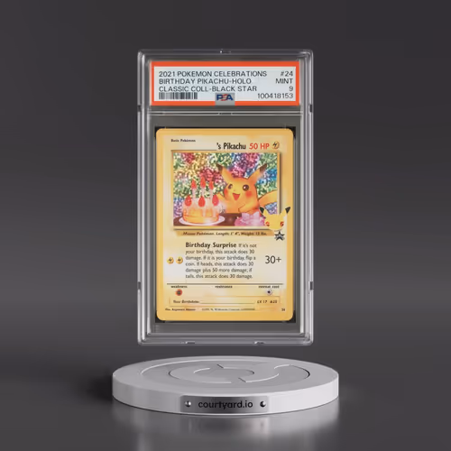 2021 Pokémon Celebrations Classic Collection #24 Birthday Pikachu - Holo (PSA 9 MINT)