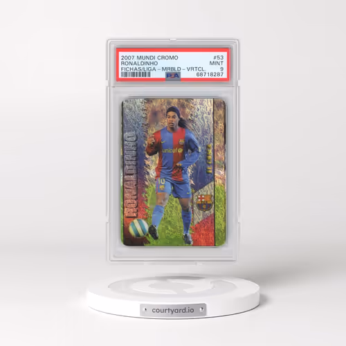 2007 Mundi Cromo Las Fichas de La Liga #53 Ronaldinho - Marbled-Vertical (PSA 9 MINT)