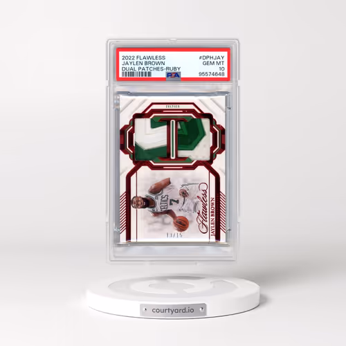 2022 Panini Flawless Dual Patches #DPHJAY Jaylen Brown - Ruby (PSA 10 GEM MINT)