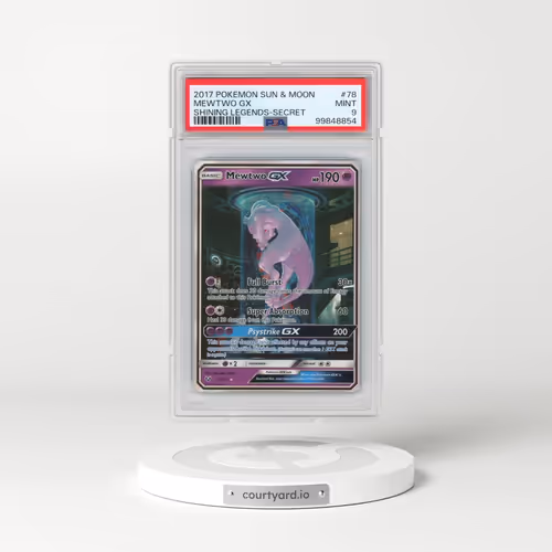 2017 Pokémon Sun & Moon Shining Legends #78 Mewtwo GX - Holo Secret (PSA 9 MINT)