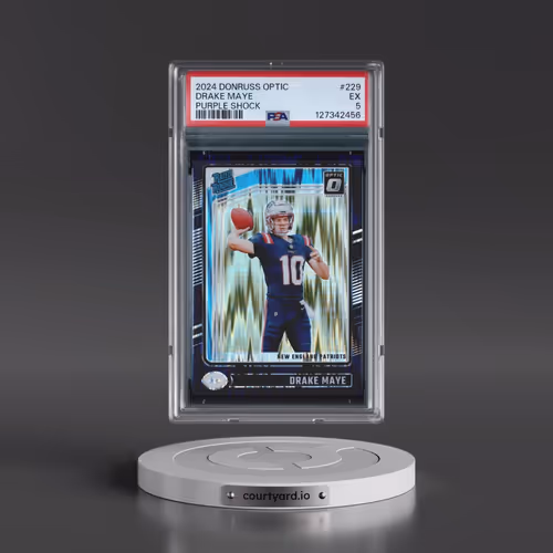 2024 Panini Donruss Optic #229 Drake Maye - Purple Shock (PSA 5 EX)