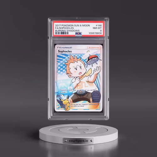2017 Pokémon Sun & Moon Burning Shadows #146 Sophocles - Full Art (PSA 8 NM-MT)