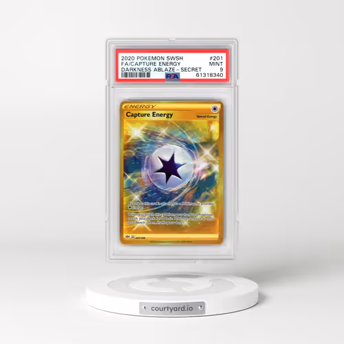 2020 Pokémon Sword & Shield Darkness Ablaze #201 Capture Energy - Full Art Secret (PSA 9 MINT)