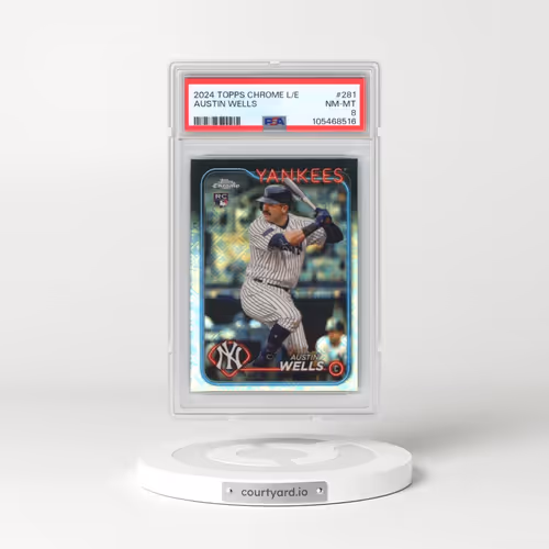 2024 Topps Chrome Logofractor Edition #281 Austin Wells (PSA 8 NM-MT)