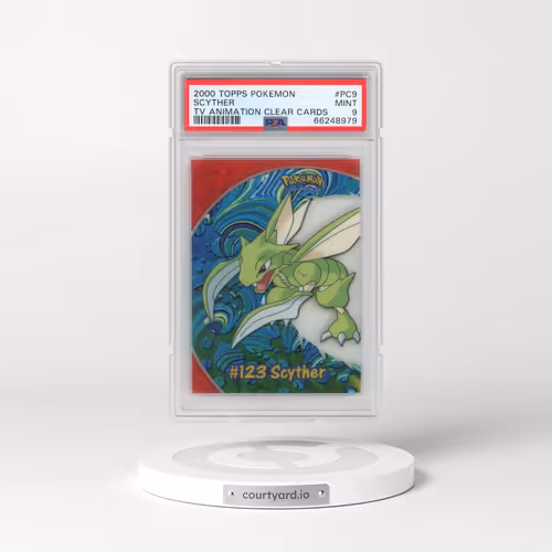 2000 Topps Pokémon TV Animation Clear Cards #PC9 Scyther (PSA 9 MINT)