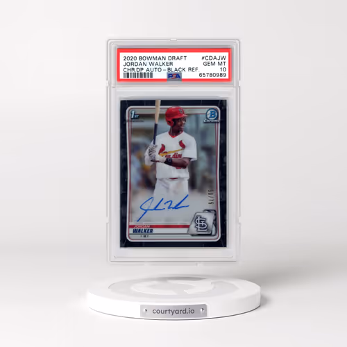 2020 Bowman Draft Chrome Draft Picks Autographs #CDAJW Jordan Walker - Black Refractor (PSA 10 GEM M