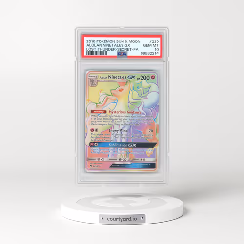 2018 Pokémon Sun & Moon Lost Thunder #225 Alolan Ninetales GX - Holo Full Art Secret (PSA 10 GEM MINT)