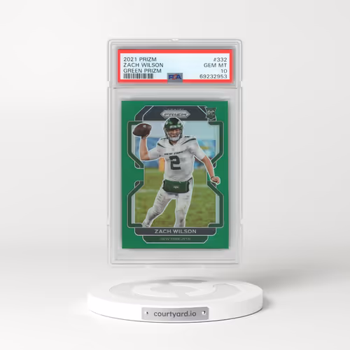 2021 Panini Prizm #332 Zach Wilson - Green Prizm (PSA 10 GEM MINT)