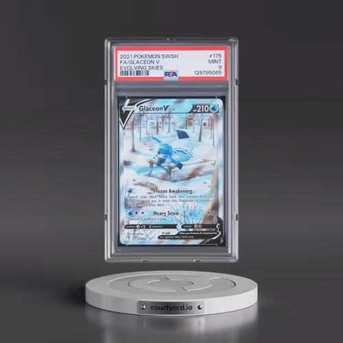 2021 Pokémon Sword & Shield Evolving Skies #175 Glaceon V - Holo Full Art (PSA 9 MINT)