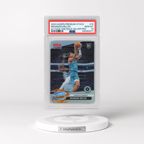 2023 Panini Hoops Premium Stock Attack the Rack #10 Brandon Miller - Silver Prizm (PSA 10 GEM MINT)