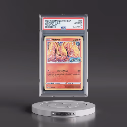 2022 Pokémon Swsh Black Star Promo #185 Moltres - Holo Prerelease (PSA 10 GEM MINT)