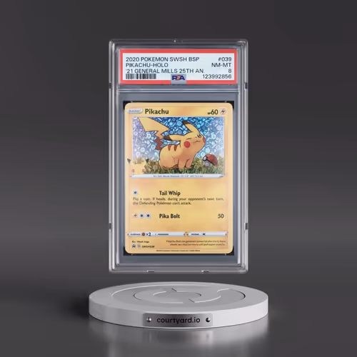 2020 Pokémon Swsh Black Star Promo #039 Pikachu - Holo 2021 General Mills 25th Anniversary (PSA 8 NM