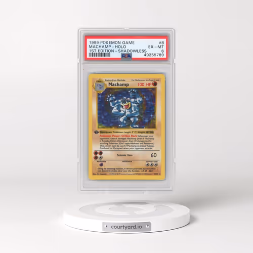 1999 Pokémon Game #8 Machamp - 1st Edition Holo Shadowless (PSA 6 EX-MT)