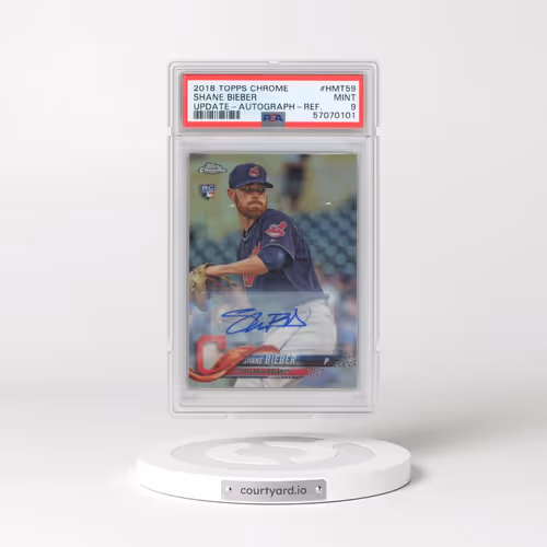 2018 Topps Chrome Update #HMT59 Shane Bieber - Autograph-Refractor (PSA 9 MINT)