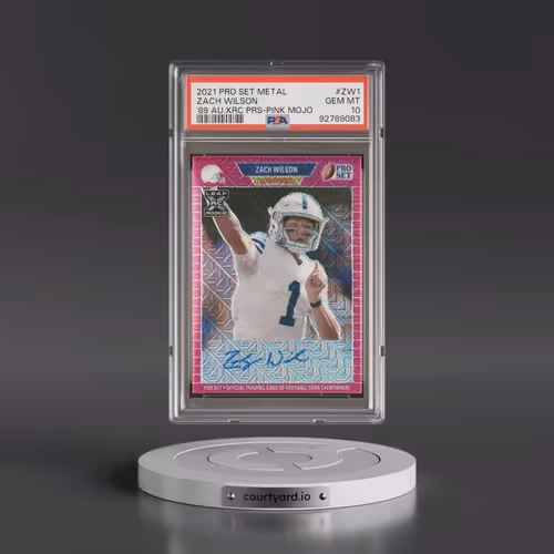 2021 Pro Set Metal 1989 Autographs Xrc Pro Set Prospect #ZW1 Zach Wilson - Pink Mojo (PSA 10 GEM MIN