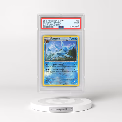 2012 Pokémon Black & White Dark Explorers #30 Glaceon - Reverse Foil (PSA 9 MINT)