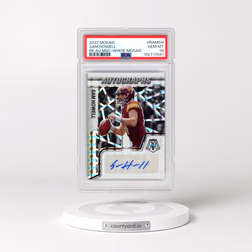 2022 Panini Mosaic Rookie Autograph Mosaic #RAMSH Sam Howell - White Mosaic (PSA 10 GEM MINT)