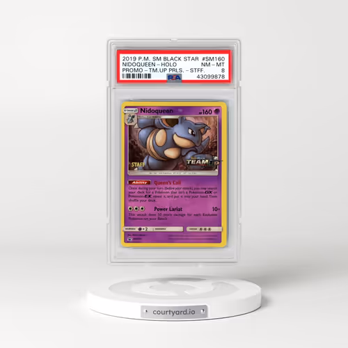 2019 Pokémon SM Black Star Promo #SM160 Nidoqueen - Holo Team Up Prerelease-Staff (PSA 8 NM-MT)