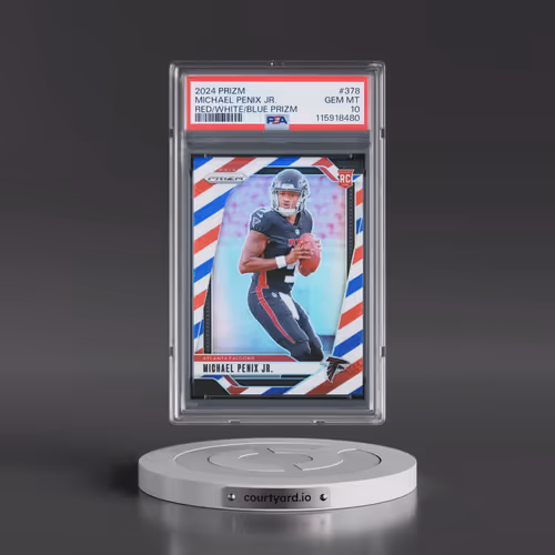 2024 Panini Prizm #378 Michael Penix Jr. - Red/White/Blue Prizm (PSA 10 GEM MINT)