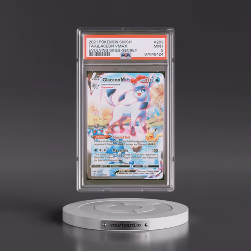 2021 Pokémon Sword & Shield Evolving Skies #209 Glaceon Vmax - Full Art Secret (PSA 9 MINT)