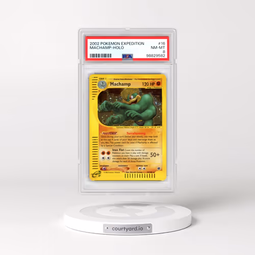 2002 Pokémon Expedition #16 Machamp - Holo (PSA 8 NM-MT)