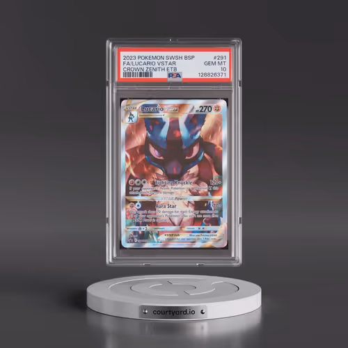 2023 Pokémon Swsh Black Star Promo #291 Lucario Vstar - Full Art Crown Zenith Elite Trainer Box (PSA