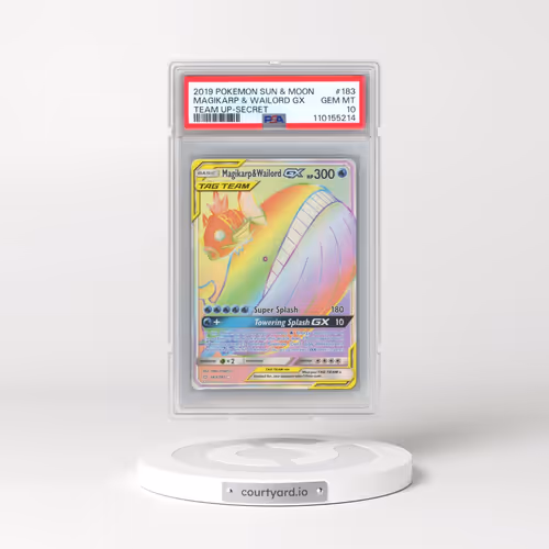 2019 Pokémon Sun & Moon Team Up #183 Magikarp & Wailord GX - Holo Full Art Secret (PSA 10 GEM MINT)