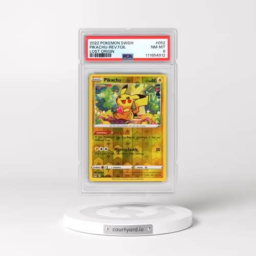 2022 Pokémon Sword & Shield Lost Origin #052 Pikachu - Reverse Foil (PSA 8 NM-MT)