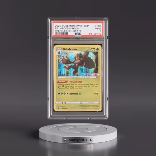 2020 Pokémon Swsh Black Star Promo #006 Rillaboom - Holo Prerelease-Staff (PSA 9 MINT)