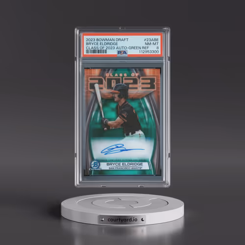 2023 Bowman Draft Class of 2023 Autograph #23ABE Bryce Eldridge - Green Refractor (PSA 8 NM-MT)