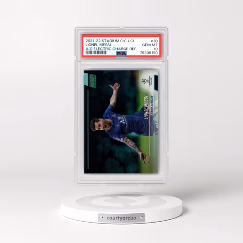 2021-22 Topps Stadium Club Chrome UEFA Champions League #30 Lionel Messi - Aqua/Green Electric Charg