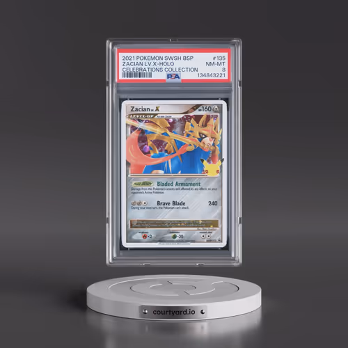 2021 Pokémon Swsh Black Star Promo #135 Zacian LV.X - Holo Celebrations Collection (PSA 8 NM-MT)