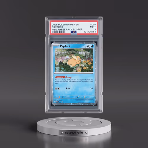 2025 Pokémon Mep EN-Me Black Star Promo #007 Psyduck - Mega Evolution Three Pack Blister (PSA 9 MINT