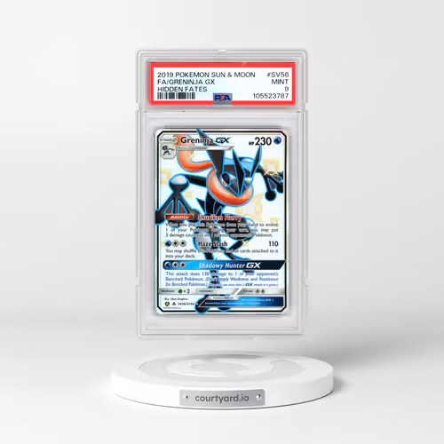 2019 Pokémon Sun & Moon Hidden Fates #SV56 Greninja GX - Holo Full Art (PSA 9 MINT)
