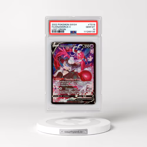 2022 Pokémon Sword & Shield Lost Origin #TG18 Enamorus V - Holo Full Art (PSA 10 GEM MINT)
