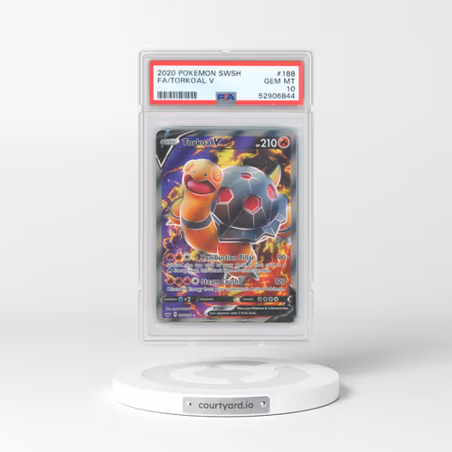 2020 Pokémon Sword & Shield #188 Torkoal V - Holo Full Art (PSA 10 GEM MINT)