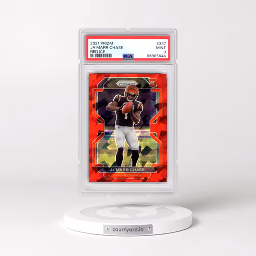 2021 Panini Prizm #337 JA'Marr Chase - Red Ice (PSA 9 MINT)