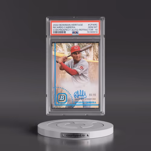 2022 Bowman Heritage Chrome Prospect Autographs #CPARC Ricardo Cabrera - Refractor (PSA 10 GEM MINT)